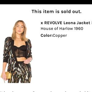 XS House of Harlow 1960 Leona jacket copper